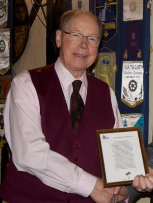  Mick is pictured above receiving a citation at the Club in November. Sadly to be one of his last attendances at a Club he loved.
